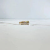 Bridge Ring 3gr / T5 3/4 / White Zircons Yellow Gold &
