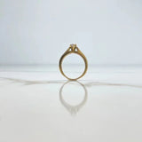 Bridge Ring 3gr / T5 3/4 / White Zircons Yellow Gold &
