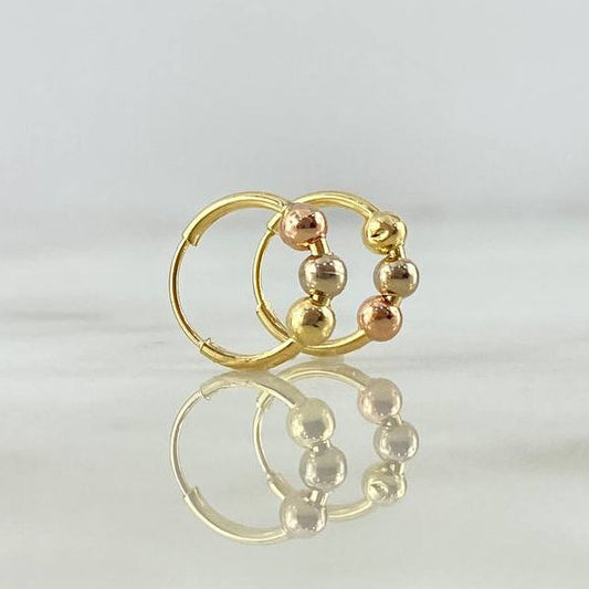 Candongas Aro 1gr / 1/2 in / 3.2mm Tres Oros 18K !