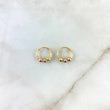 Hoop Earrings Hoop 1gr / 1cm / Beads Polished Three 18K Golds ©