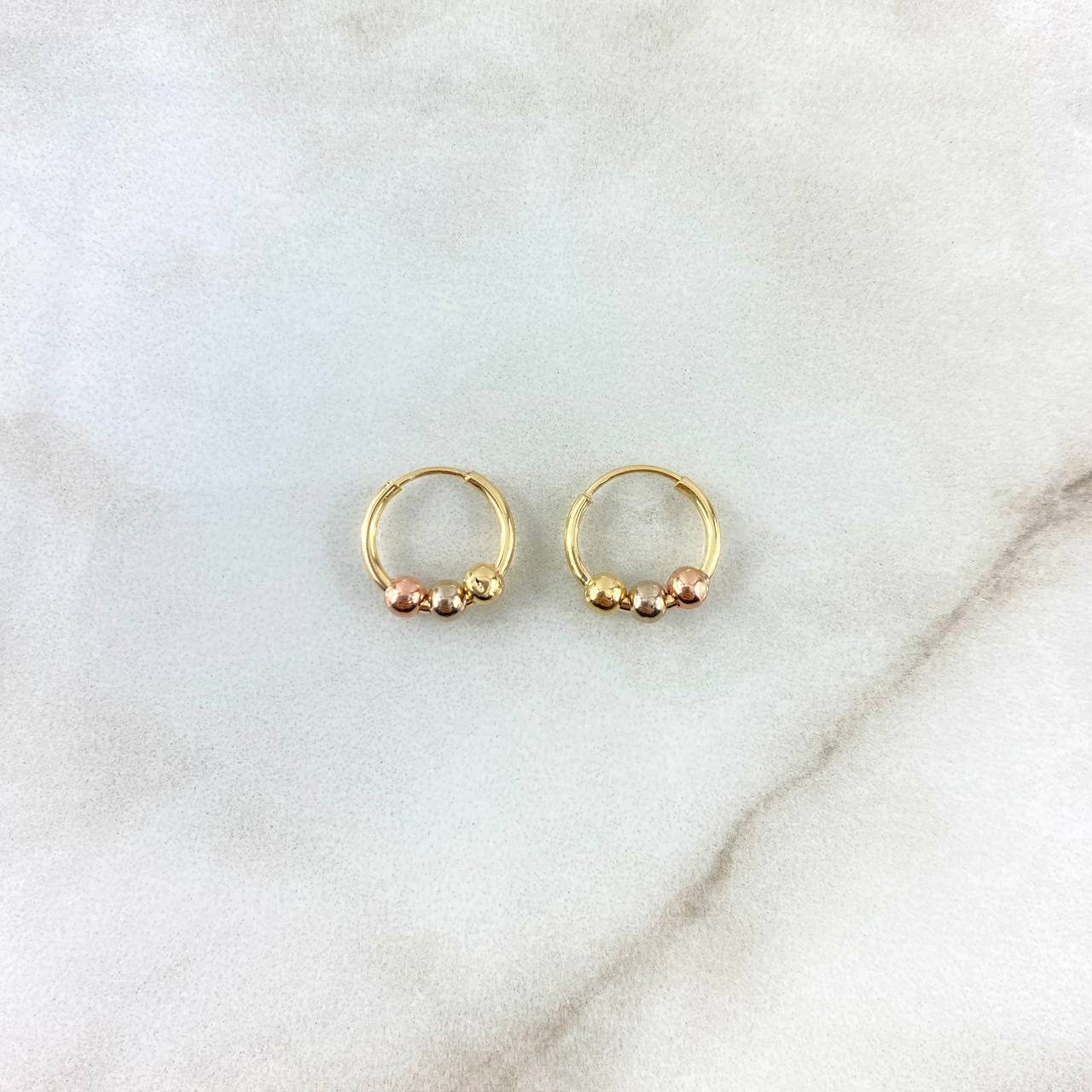 Candongas Aro 1gr / 1/2 in / 3.2mm Tres Oros 18K !