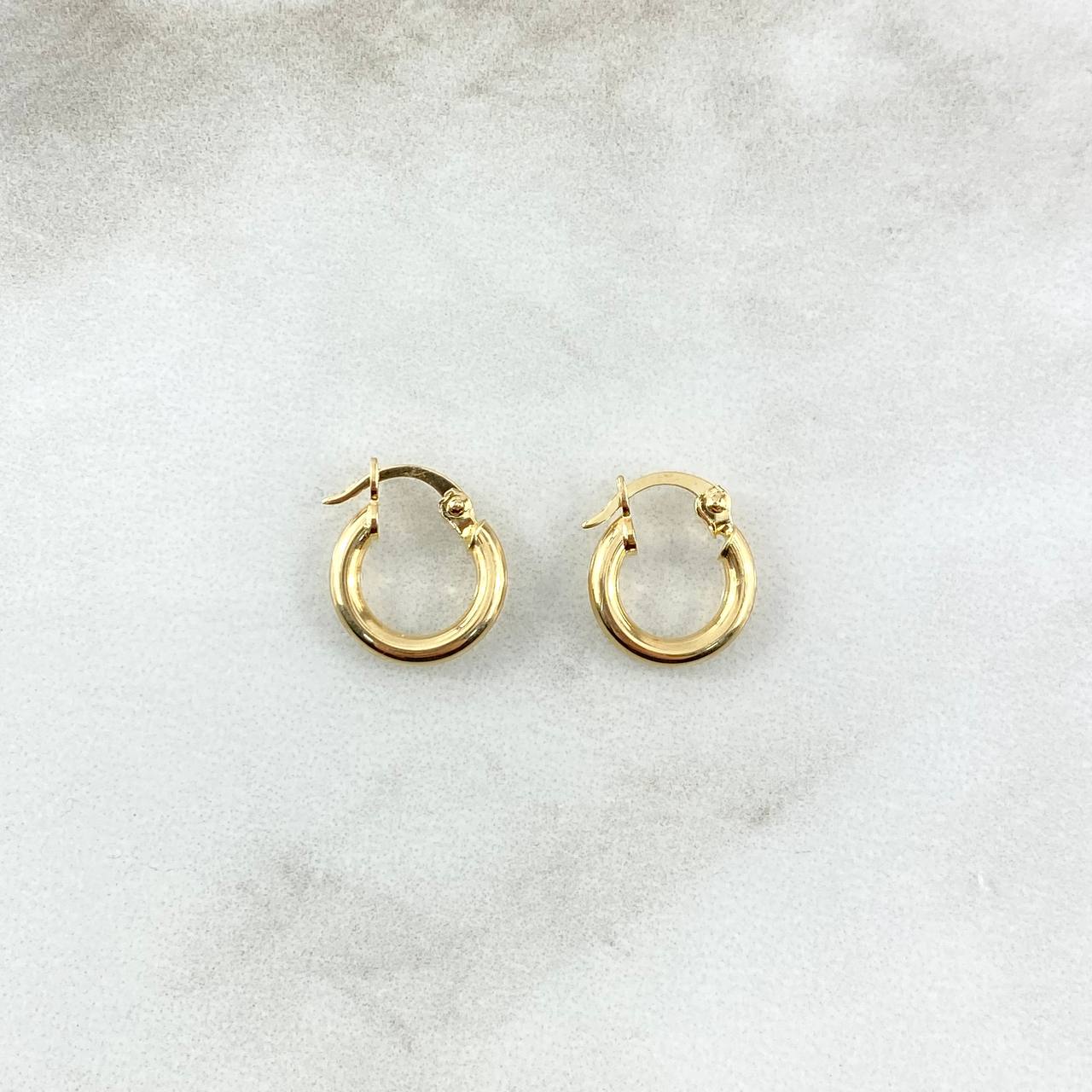 Candongas Jass 0.85gr / 1.1cm / Lisa Oro Amarillo 18K