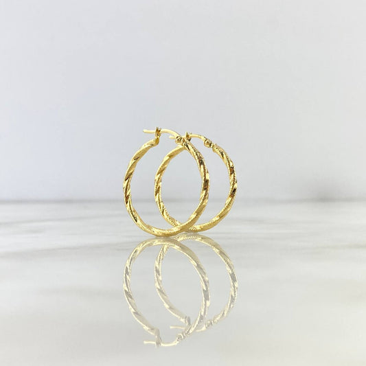 Candongas Sami 1.75gr / 2.7cm / Punteadas Entorchadas Oro Amarillo