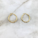 Hoop Earrings Sami 1.75gr / 3cm /  Punteadas Entorchadas Oro Amarillo 18K ©