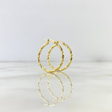 Hoop Earrings Sami 1.75gr / 3cm /  Punteadas Entorchadas Oro Amarillo 18K ©