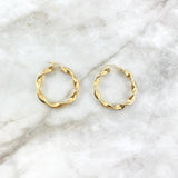 Hoop Earrings Isa 7.7gr / 4.4cm / Braided Yellow Gold