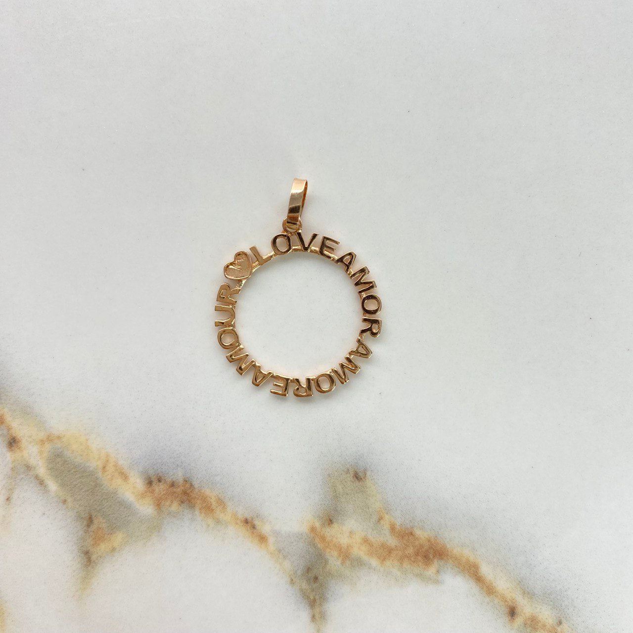 Pendant Amor Love 1.45gr / 3cm / Polished Rose Gold &