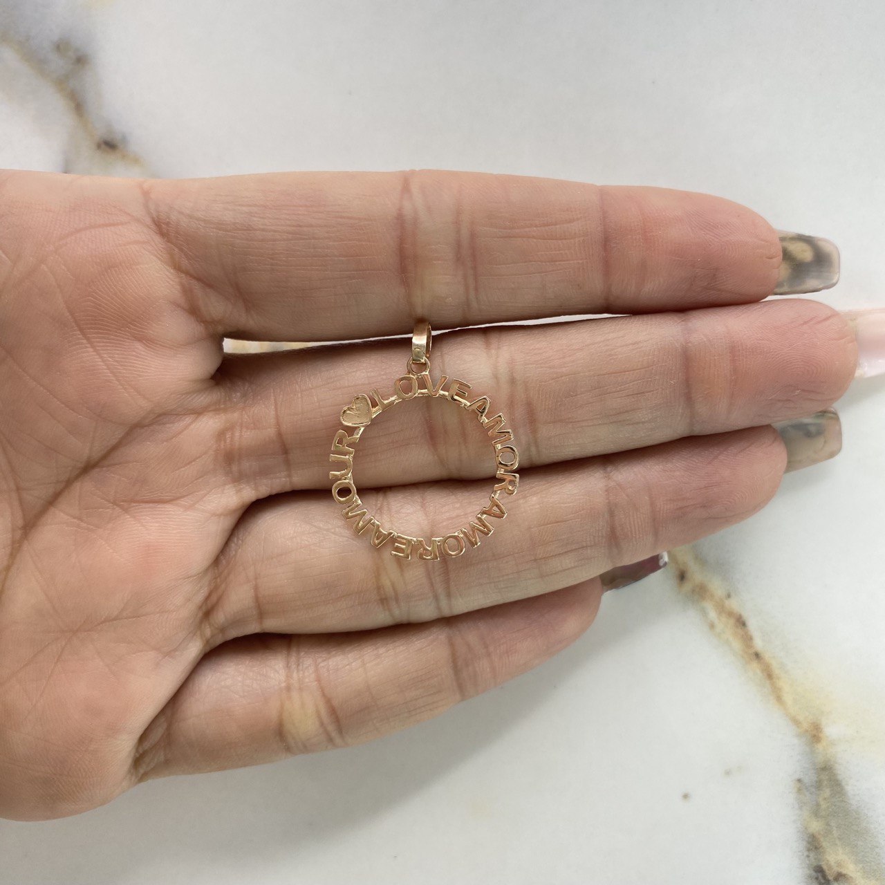 Pendant Amor Love 1.45gr / 3cm / Polished Rose Gold &
