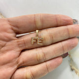 Pendant Fe 1gr / 1.5cm / White Zircons Yellow Gold &