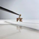 Pendant Fe 1gr / 1.5cm / White Zircons Yellow Gold &