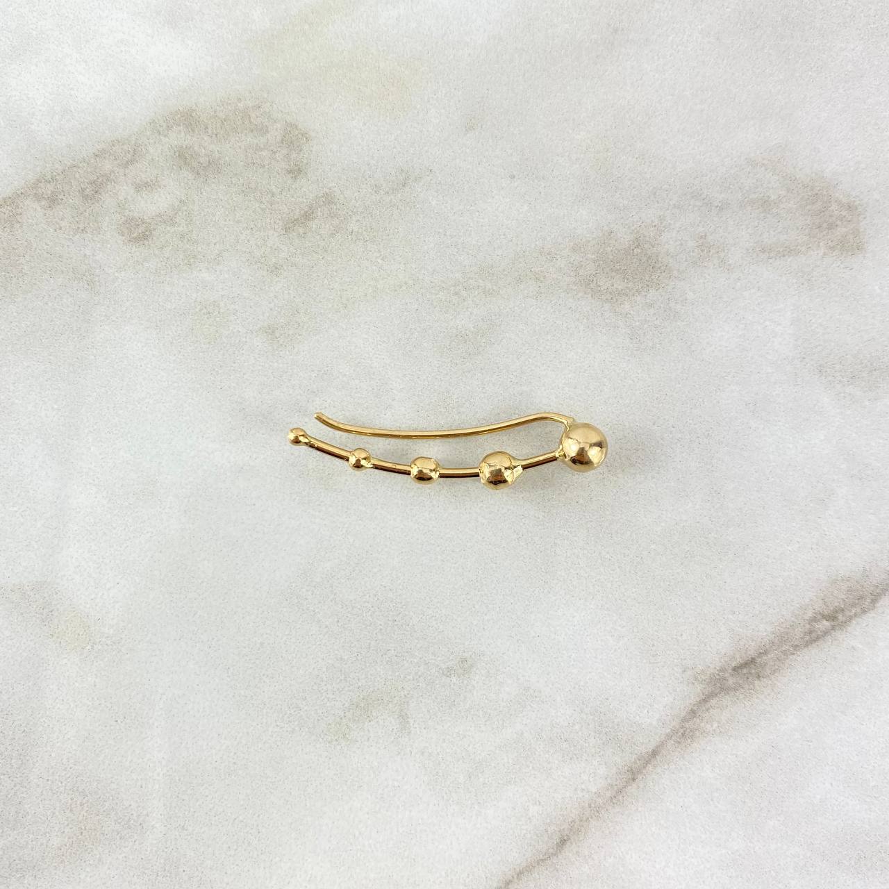 Piercing Earcuff Simulador 1.15gr / 3.2cm / 5mm-2mm Estela de Bolas Lisas Oro Amarillo (Joya) ©