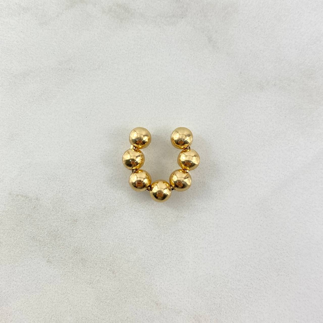 Piercing Earcuff Simulator 1.8gr / 1.7cm / 5mm Beads Polished Yellow Gold (Jewel)