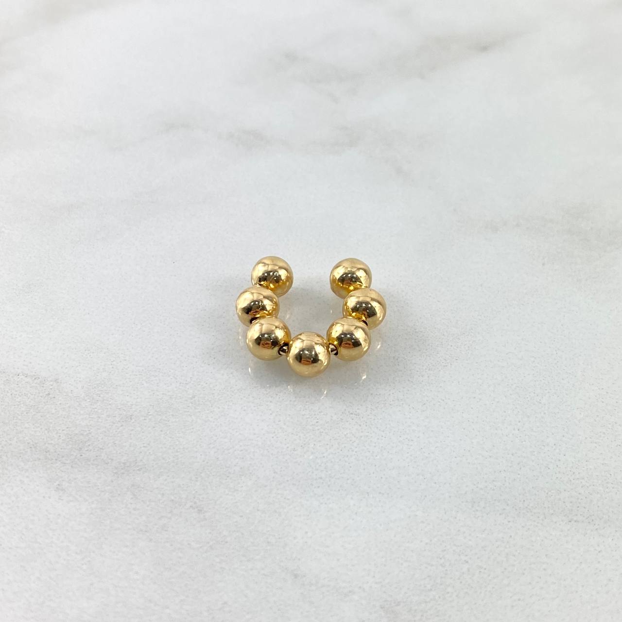 Piercing Earcuff Simulator 1.8gr / 1.7cm / 5mm Beads Polished Yellow Gold (Jewel) *