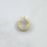 Piercing Earcuff Simulador 1.1gr / 1.2cm / Abrazo Curvo Oro Amarillo 18K (Joya) ©