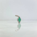 Pendant Clover 1.9gr / 2.3cm / Green Malachite White Gold +4