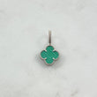 Pendant Clover 1.9gr / 2.3cm / Green Malachite White Gold +4