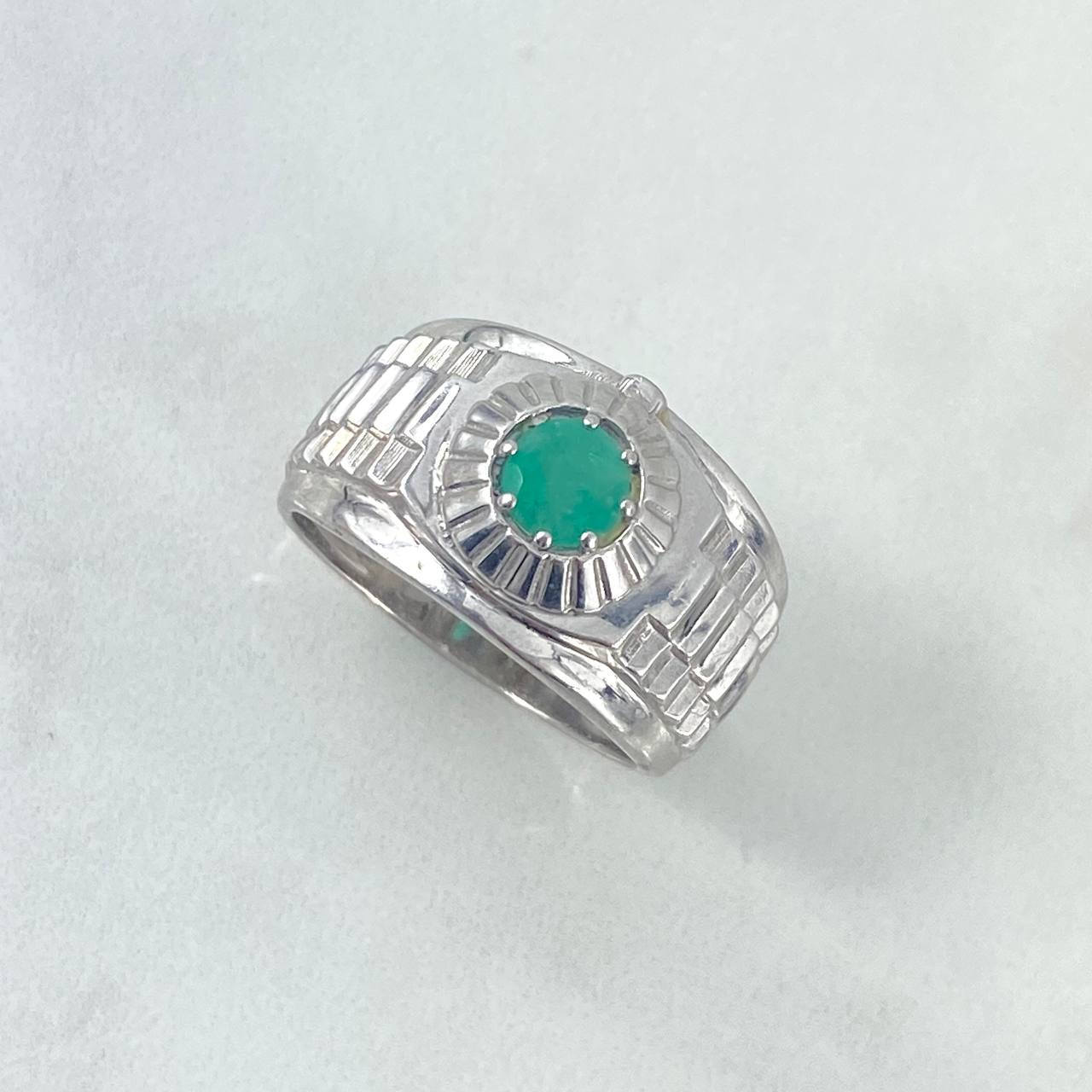 Anillo Correa T10 3/4 Esmeralda 90pts Plata 925 (Joya)