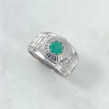 Anillo Correa T10 3/4 Esmeralda 90pts Plata 925 (Joya)