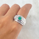 Anillo Correa T9 3/4 Esmeralda 90pts Plata 925 (Joya)