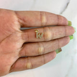 Pendant Letter W 0.75gr / 1.5cm / White Zirconia Yellow Gold $