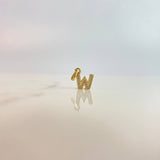 Pendant Letter W 0.75gr / 1.5cm / White Zirconia Yellow Gold $