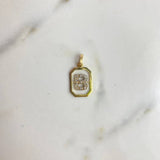 Pendant Letter B 1.1gr / 2cm / White Zircons Yellow Gold $