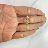 Pendant Letter B 1.1gr / 2cm / White Zircons Yellow Gold $