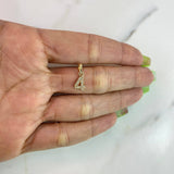 Pendant Number 4 0.8gr / 1cm / White Zirconia Yellow Gold $