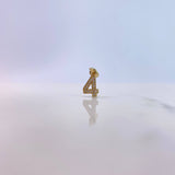 Pendant Number 4 0.8gr / 1cm / White Zirconia Yellow Gold $