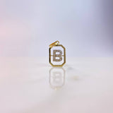 Pendant Letter B 1.1gr / 2cm / White Zircons Yellow Gold $