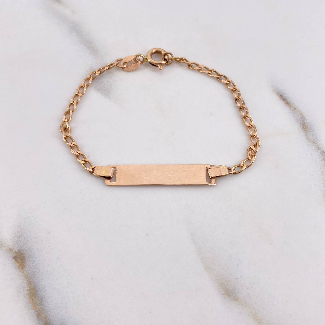 Bracelet Baby Spike 1.7gr / 13cm / Rose Gold rectangular plate $