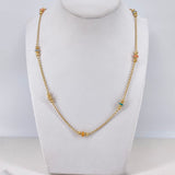 Espiga Chain 5.4gr / 45cm / 2mm-3mm Beads Diamond Cut Rubber Green-Blue-Orange-White-Pink Yellow Gold $
