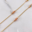 Espiga Chain 5.45gr / 45cm / 2mm-3mm-4mm Beads Diamond Cut Polished Pink-Green-Blue Rubbers Two Yellow and Pink Gold $