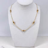Espiga Chain 5.9gr / 45cm / 2.5mm-4mm Beads Diamond Cut Polished Black Rubber Yellow Gold $
