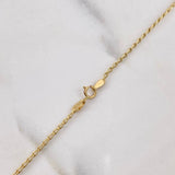 Cadena Espiga 6.05gr / 45cm / 3mm-7mm Bolas Diamantadas Dos Oros Amarillo Blanco $