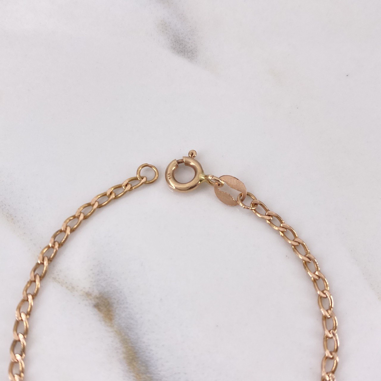 Bracelet Baby Spike 1.7gr / 13cm / Rose Gold rectangular plate $
