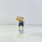 Pendant Bear Overalls 5.2gr / 3.2cm / White Blue Fuchsia Black Yellow Gold Zircons