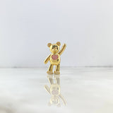 Pendant Heart Bear 6.25gr / 3.4cm / Smooth White Zircons Pink Black Yellow Gold