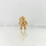 Dije Oso Articulado Corbatín 10.6gr / 4cm / Circones Blancos Ojos Negros Oro Amarillo 18K ©