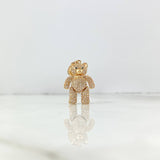 Dije Oso Articulado Corbatín 10.6gr / 4cm / Circones Blancos Ojos Negros Oro Amarillo 18K ©