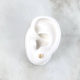 Stud Earrings Bead 0.6gr / 5mm Diamond Cut 18K Yellow Gold *
