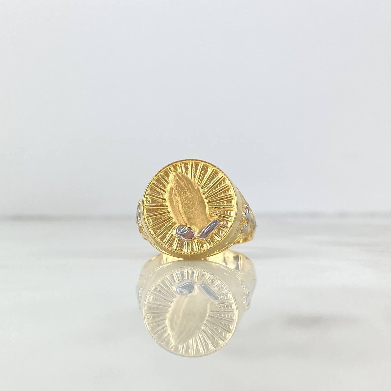Prayer Ring Circle Cross 7.05gr / T10 3/4 / Two Yellows Yellow White