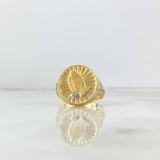 Prayer Ring Circle Cross 7.05gr / T10 3/4 / Two Yellows Yellow White
