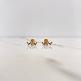 Stud Earrings Zigzag 0.8gr / Yellow Gold!