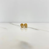 Stud Earrings Lock 0.7gr / White Zircon Yellow Gold $