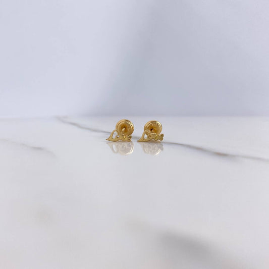 Stud Earrings Love 0.65gr / Yellow Gold &