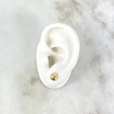 Stud Earrings Media Bead 0.8gr / 7mm Diamond Cut Yellow Gold