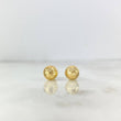 Stud Earrings Media Bead 0.8gr / 7mm Diamond Cut 18K Yellow Gold *