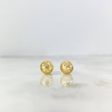 Stud Earrings Media Bead 0.8gr / 7mm Diamond Cut Yellow Gold