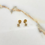 Topos Jirafa 1.05gr / Caricatura Circones Blancos Oro Amarillo $